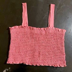 Cute Pink Ribbed Crop Top, size Medium